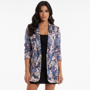 The JetSet diaries Belvoir paisley one hook long blazer jacket sz Small